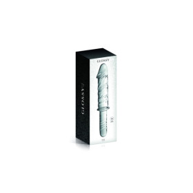 Gode en verre réaliste transparent avec poignée  n°12 Glossy 
